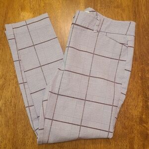 New York and Company The Audrey Plaid Stretch Slim Leg Ankle CropPants women 10